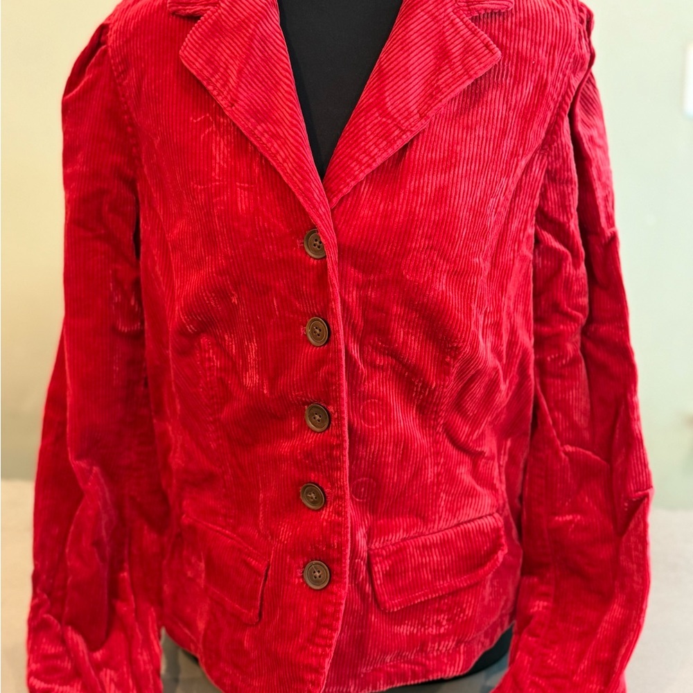 Lauren Ralph Lauren Vibrant Red Corduroy Blazer